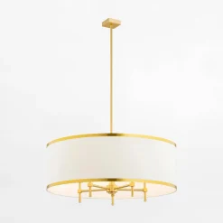 Lampa wisząca abażur biało-złota ABBANO