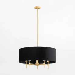 Lampa wisząca abażur czarno-złota ABBANO