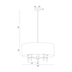 Lampa wisząca abażur czarno-złota ABBANO