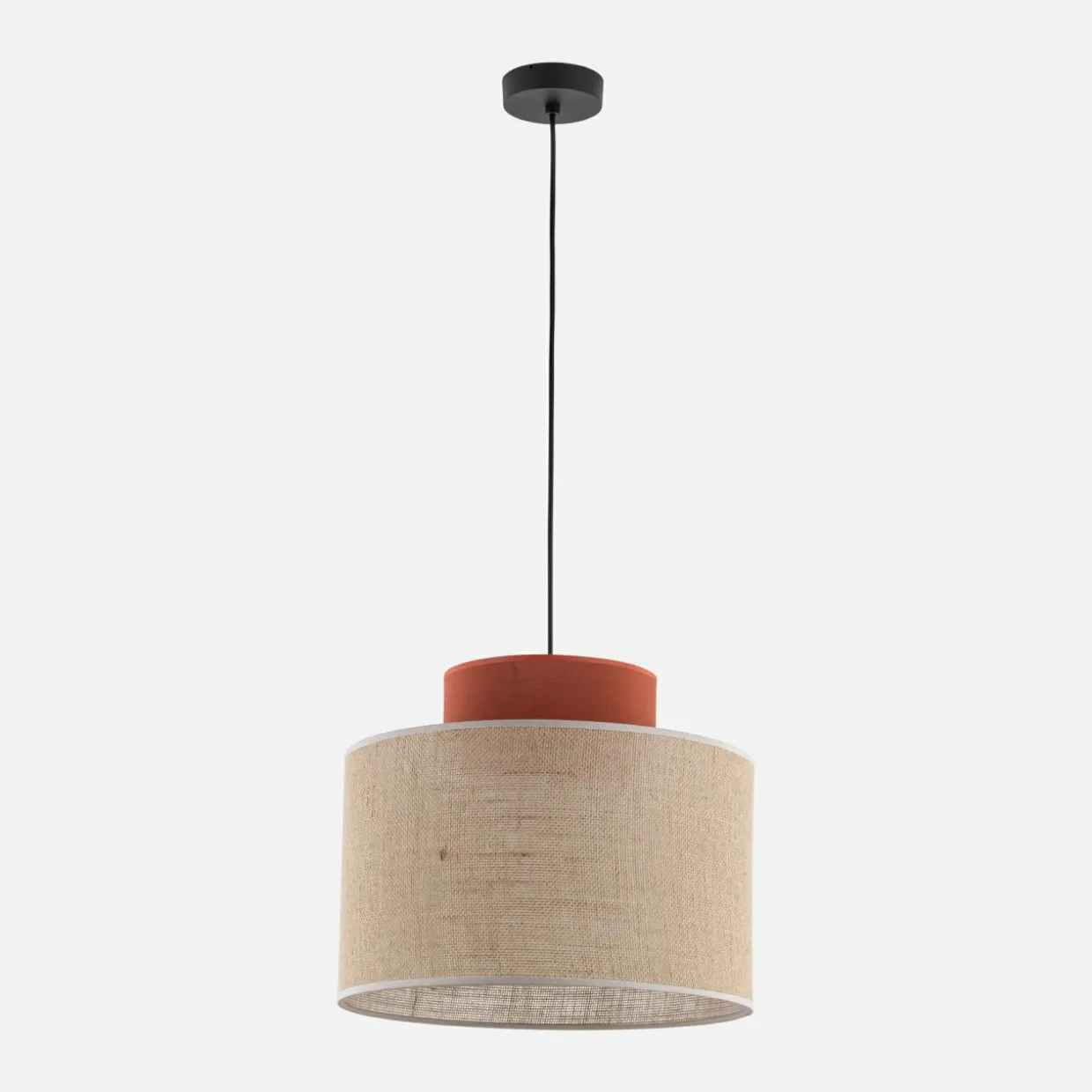 Lampa wisząca abażur DUO JUTA BROWN