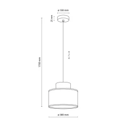 Lampa wisząca abażur DUO JUTA BROWN