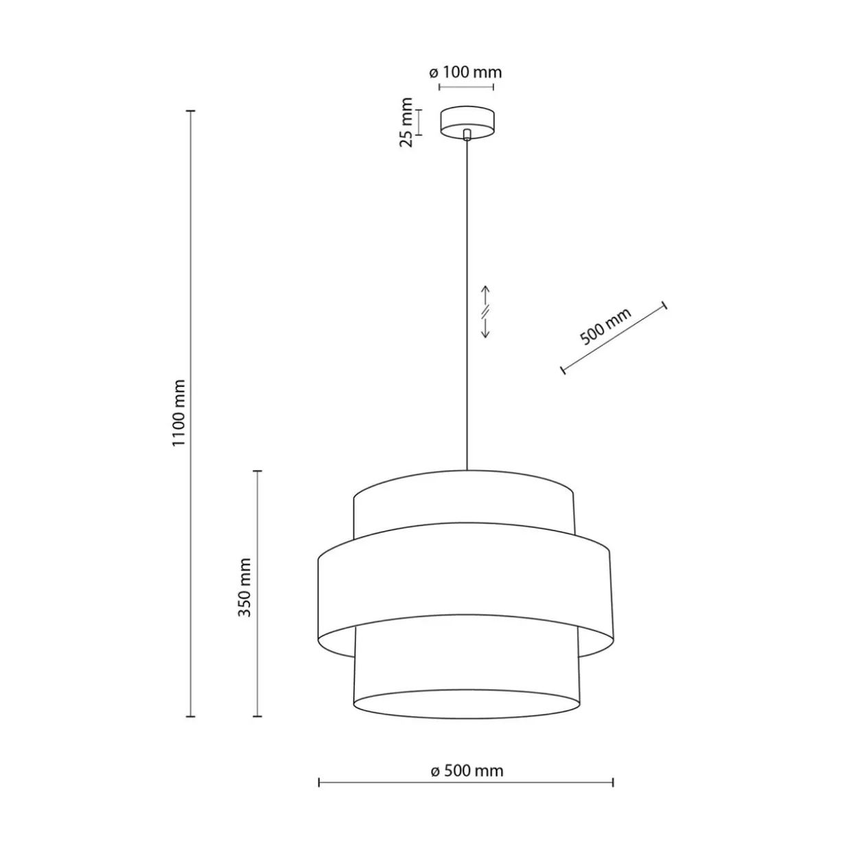 Lampa wisząca biała CALISTO 50 cm