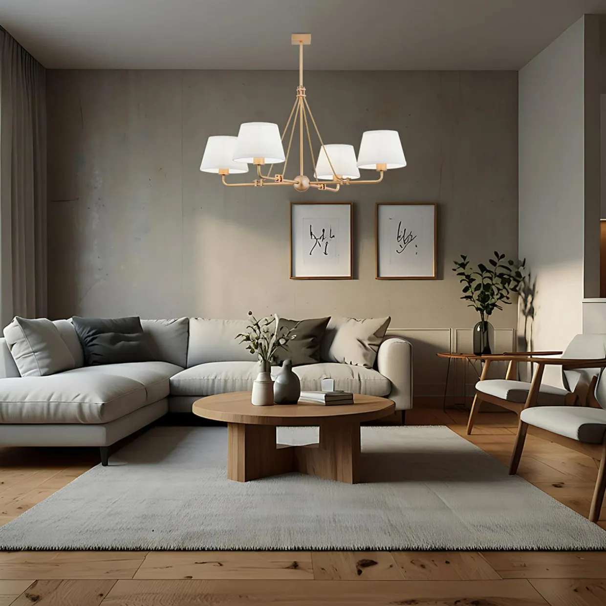 Lampa wisząca biało-złota ATRANI