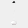 Lampa wisząca biały klosz biało-czarna UFO 20 cm
