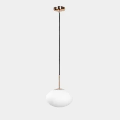 Lampa wisząca biały klosz biało-złota UFO 20 cm