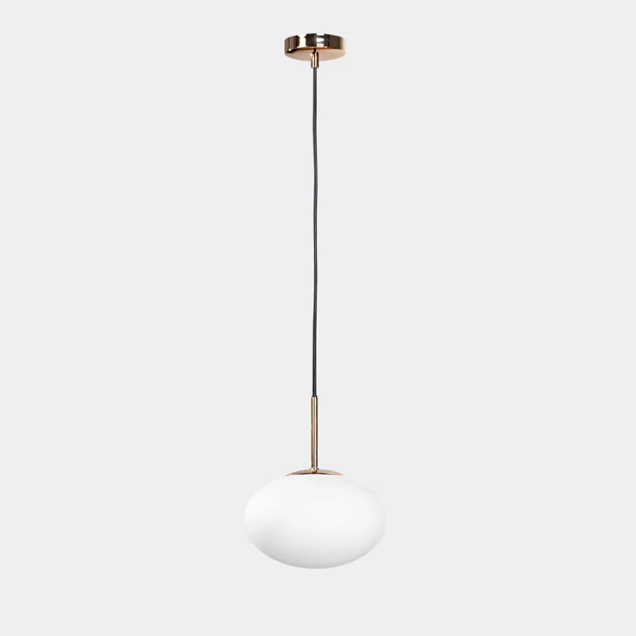 Lampa wisząca biały klosz biało-złota UFO 20 cm