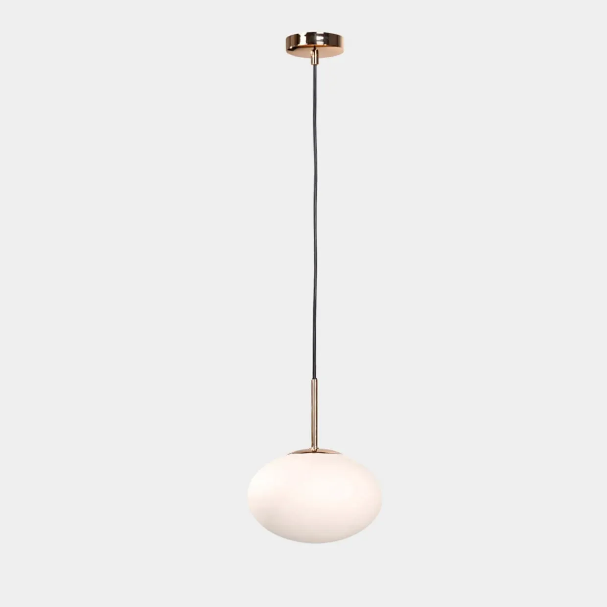 Lampa wisząca biały klosz biało-złota UFO 20 cm