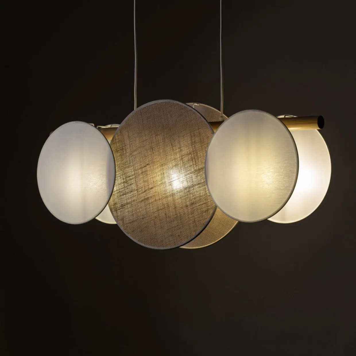 Lampa wisząca boho abażur juta biały PULSE