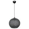 Lampa wisząca boho pleciona szara YUMAK