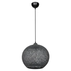 Lampa wisząca boho pleciona szara YUMAK