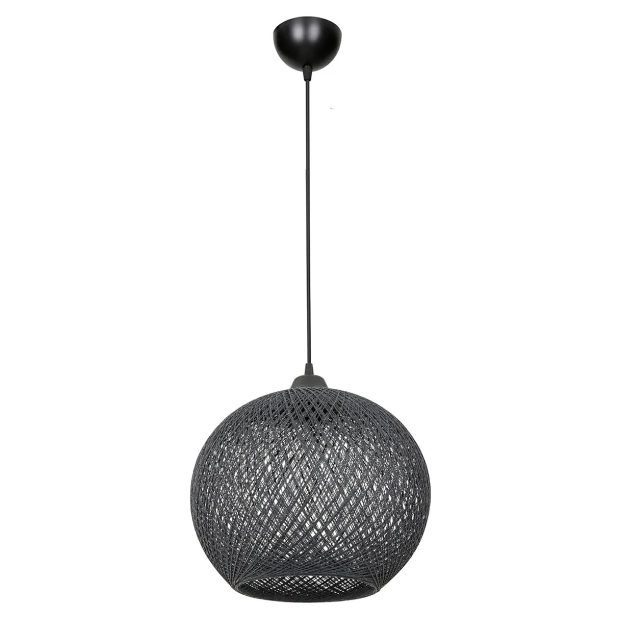 Lampa wisząca boho pleciona szara YUMAK