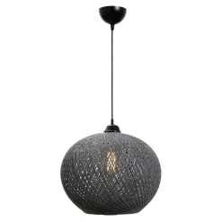 Lampa wisząca boho pleciona szara YUMAK