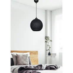 Lampa wisząca boho pleciona czarna YUMAK