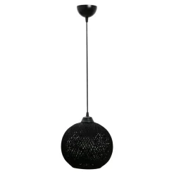 Lampa wisząca boho pleciona czarna YUMAK