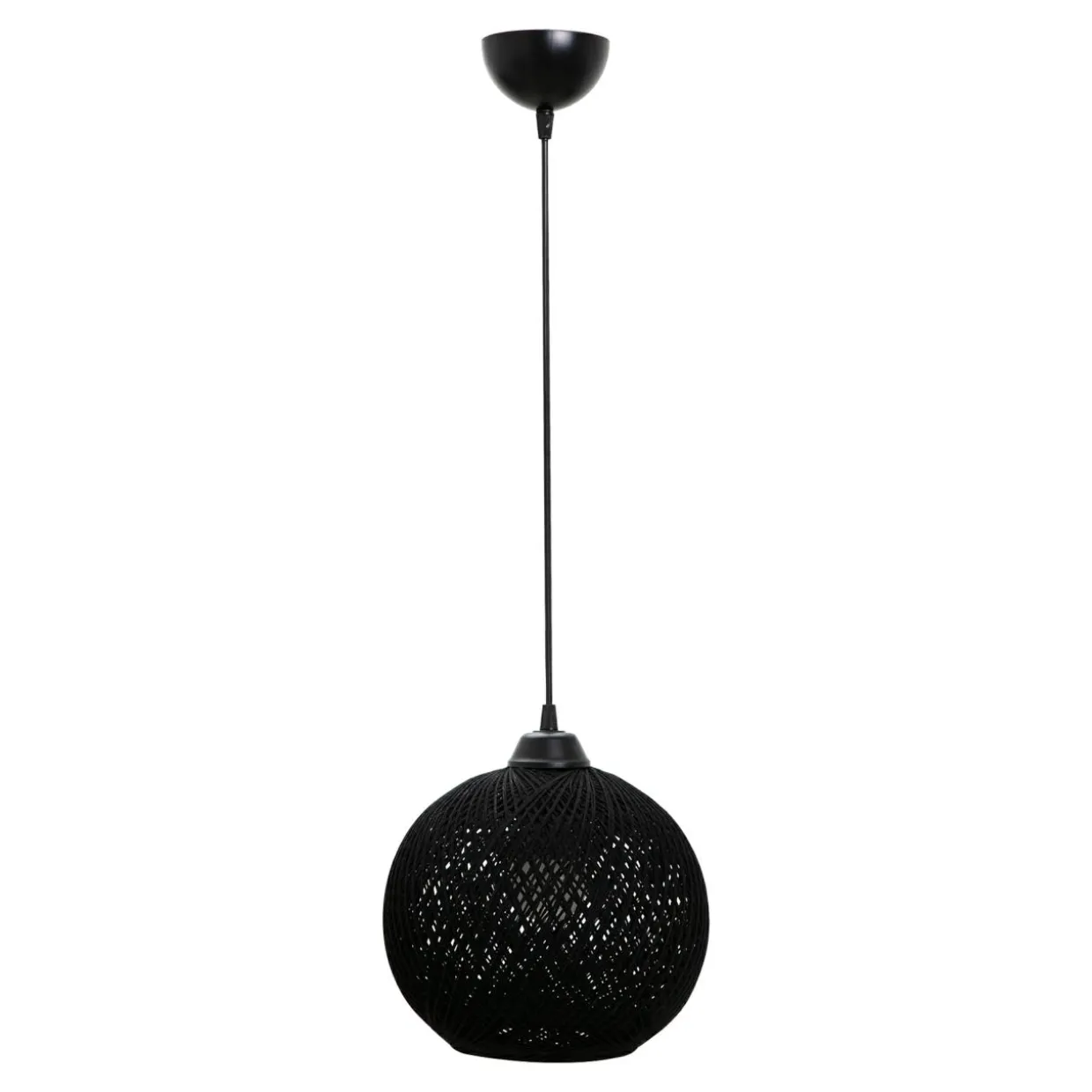Lampa wisząca boho pleciona czarna YUMAK