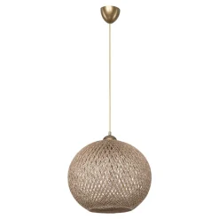 Lampa wisząca boho pleciona brązowa YUMAK 35 cm