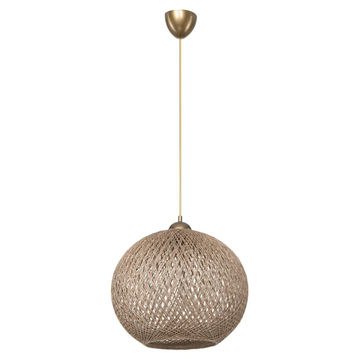 Lampa wisząca boho pleciona brązowa YUMAK 35 cm