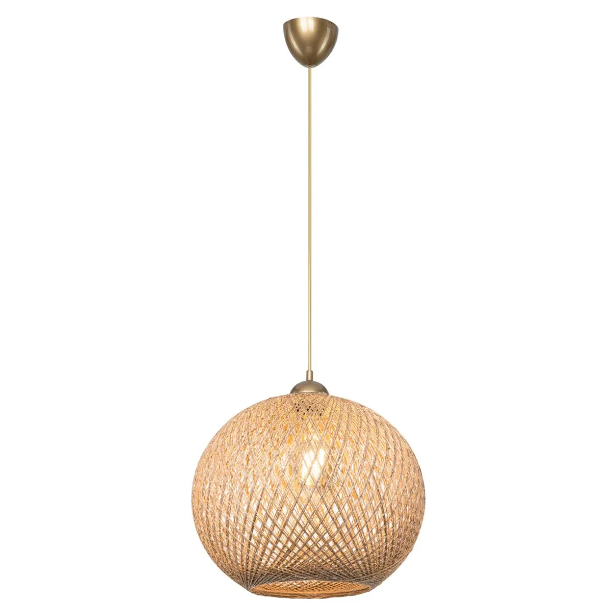 Lampa wisząca boho pleciona brązowa YUMAK 35 cm