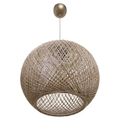 Lampa wisząca boho pleciona brązowa YUMAK 35 cm