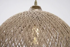Lampa wisząca boho pleciona brązowa YUMAK 35 cm