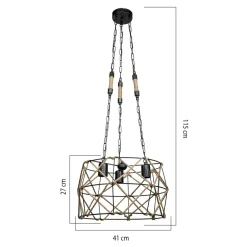 Lampa wisząca boho SIDELYA 45 cm