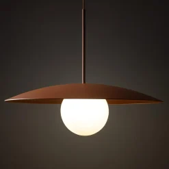 Lampa wisząca ceglana czerwień SLATE BRICK GLASS