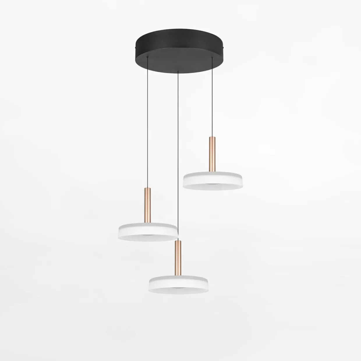 Lampa wisząca CELESTE LED 3 dyski kawowa