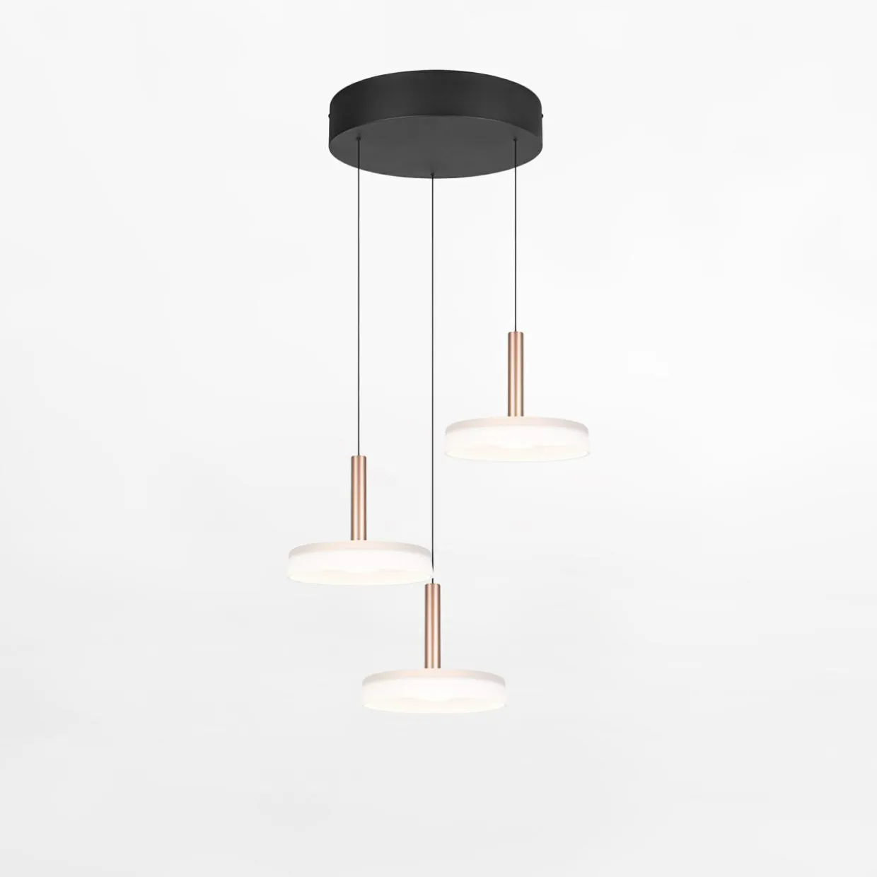 Lampa wisząca CELESTE LED 3 dyski kawowa