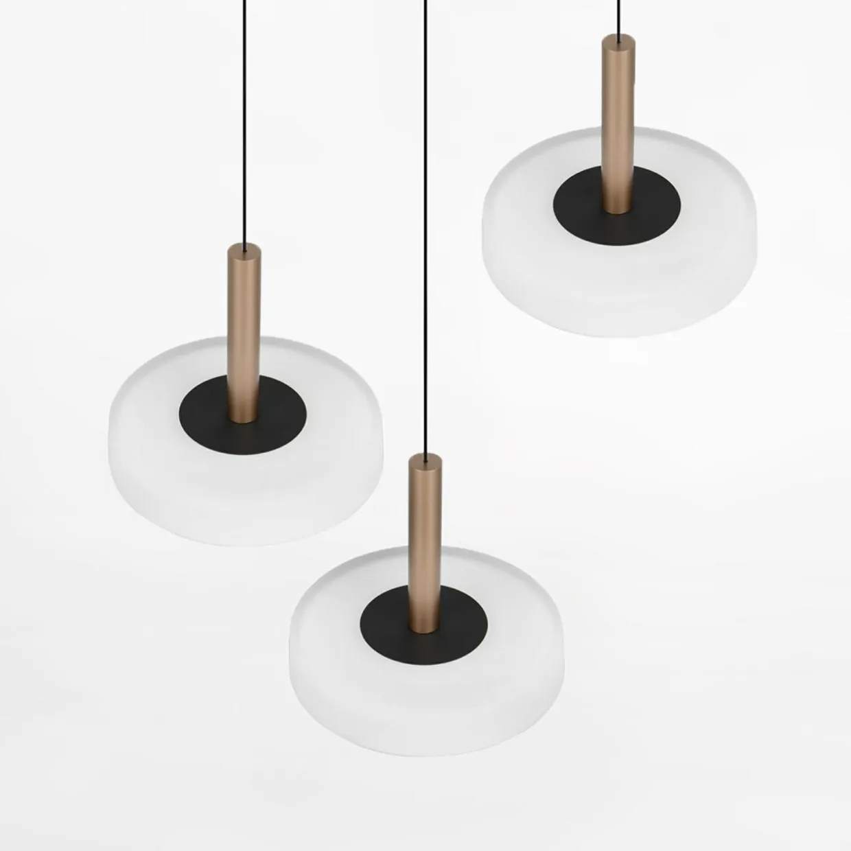 Lampa wisząca CELESTE LED 3 dyski kawowa