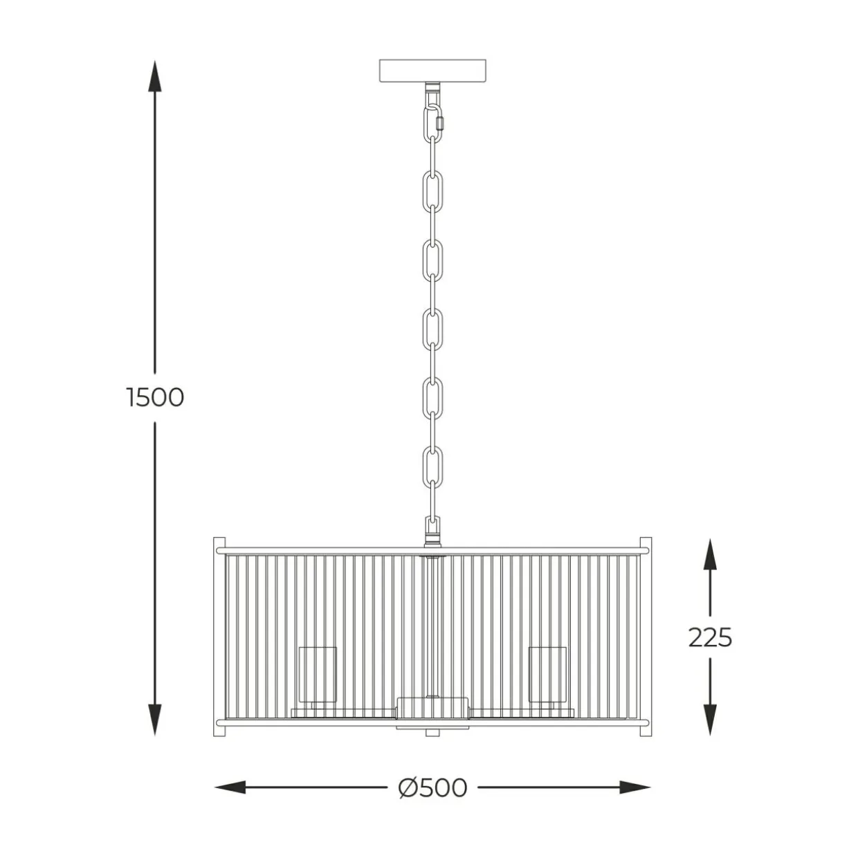 Lampa wisząca chrom MARMO 50 cm