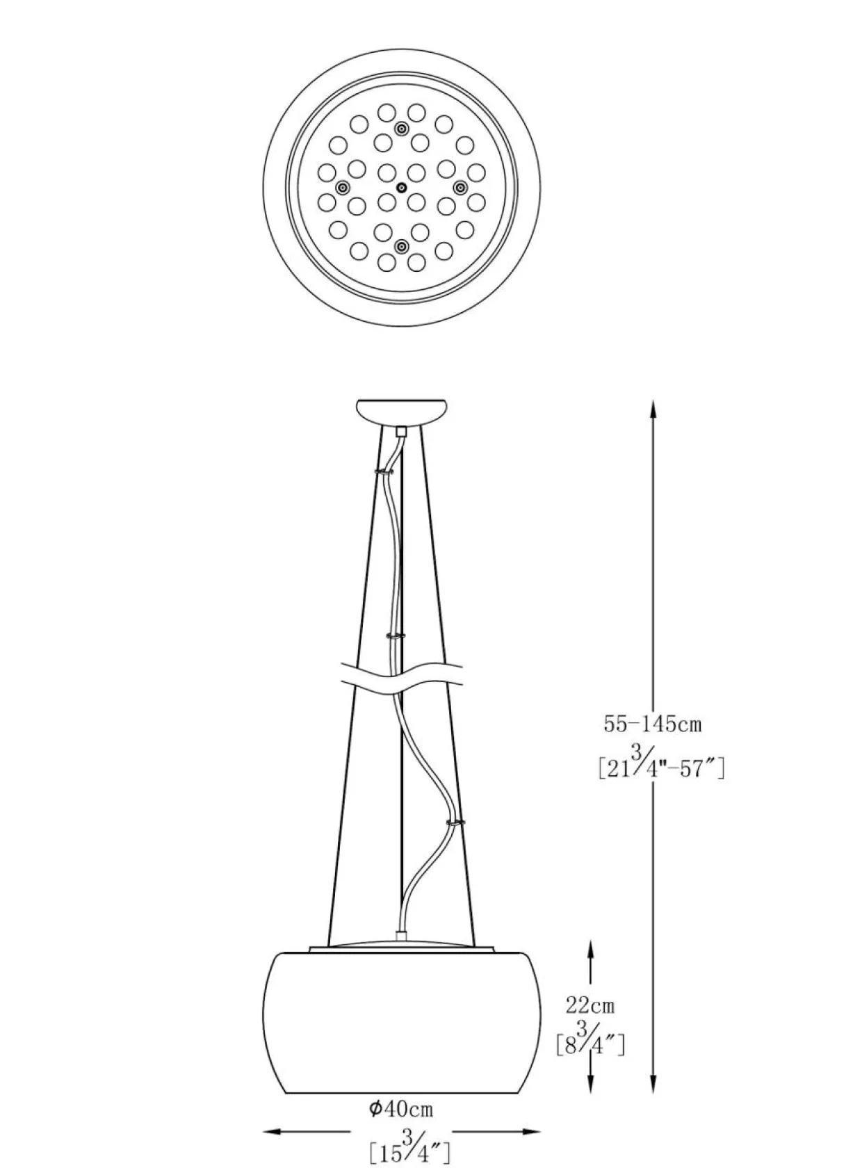 Lampa wisząca CRYSTAL 5 40cm