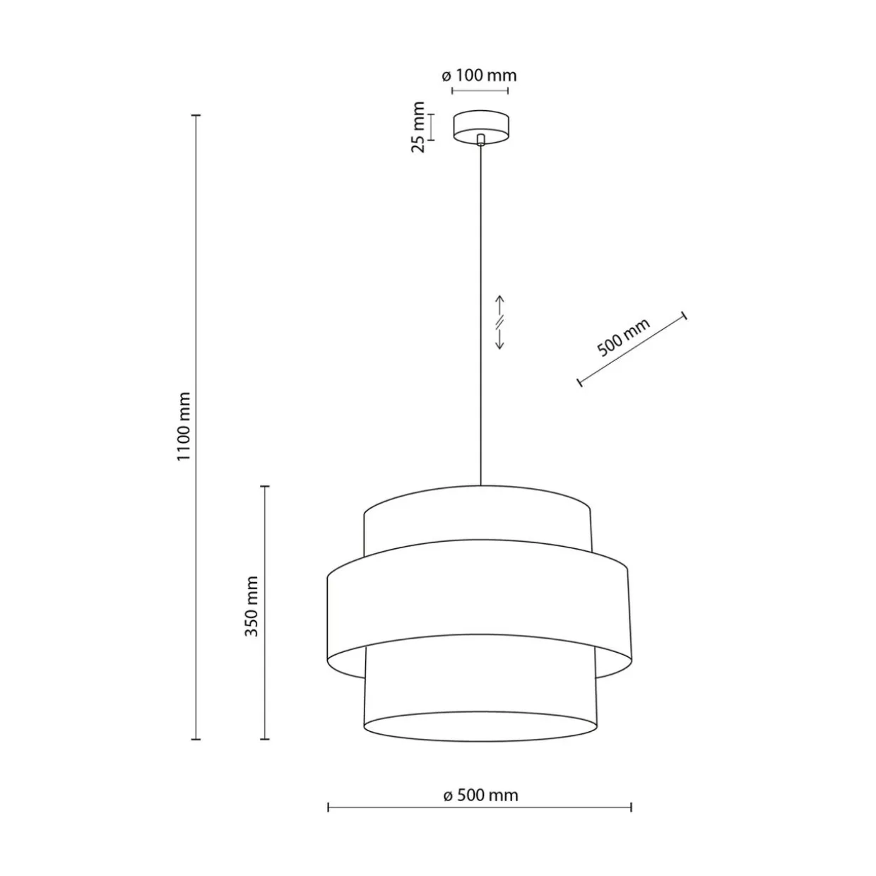 Lampa wisząca czarna CALISTO fi 50 cm
