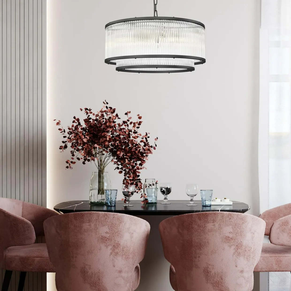 Lampa wisząca czarna SERGIO 50 cm