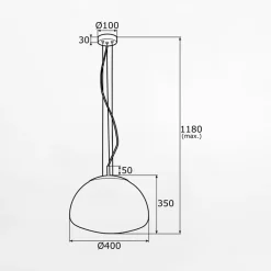 Lampa wisząca czarna TRINI fi 40 cm