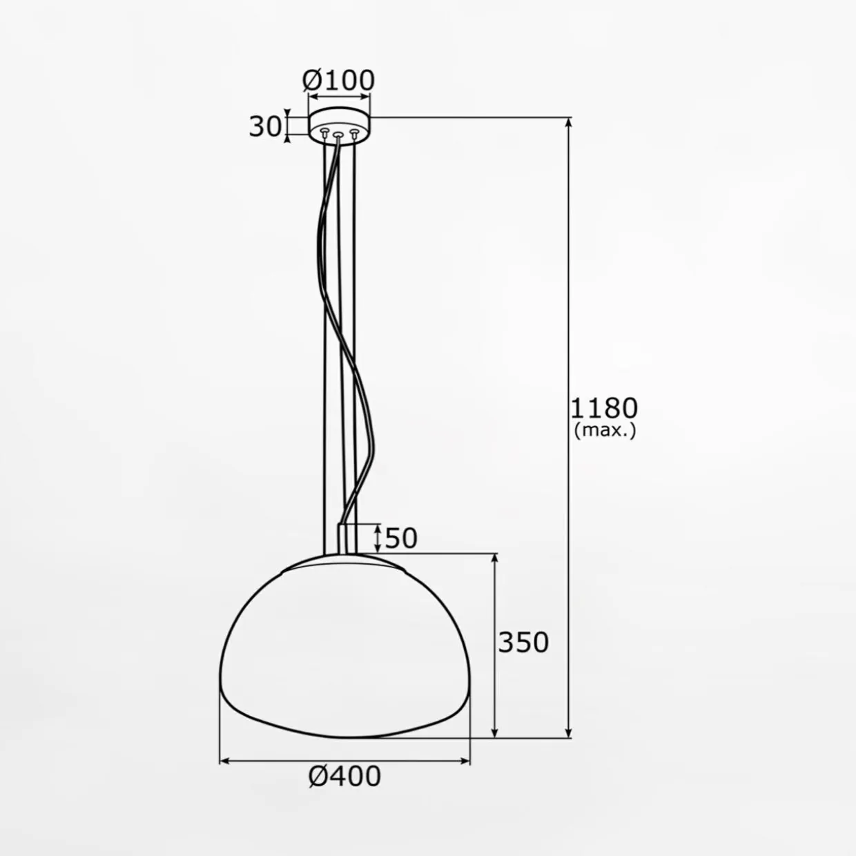 Lampa wisząca czarna TRINI fi 40 cm