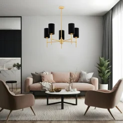 Lampa wisząca czarno-złota ABRUZZO