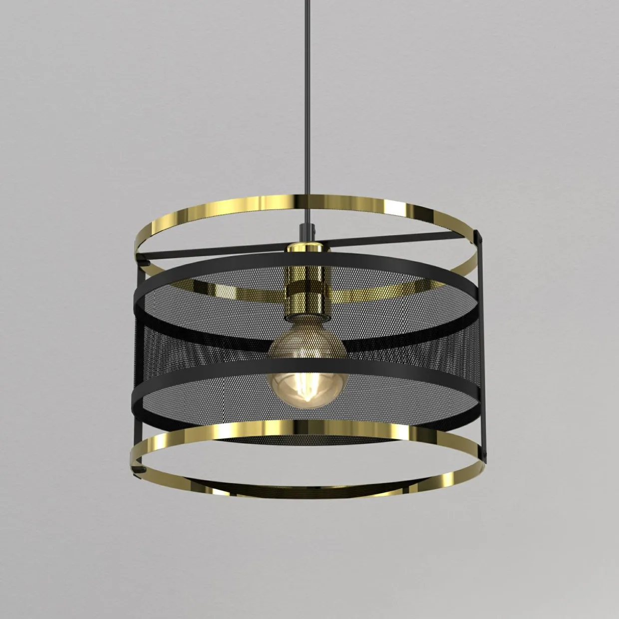 Lampa wisząca czarno-złota RIM