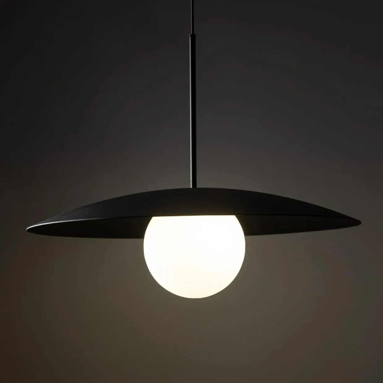 Lampa wisząca czarny mat SLATE BLACK GLASS