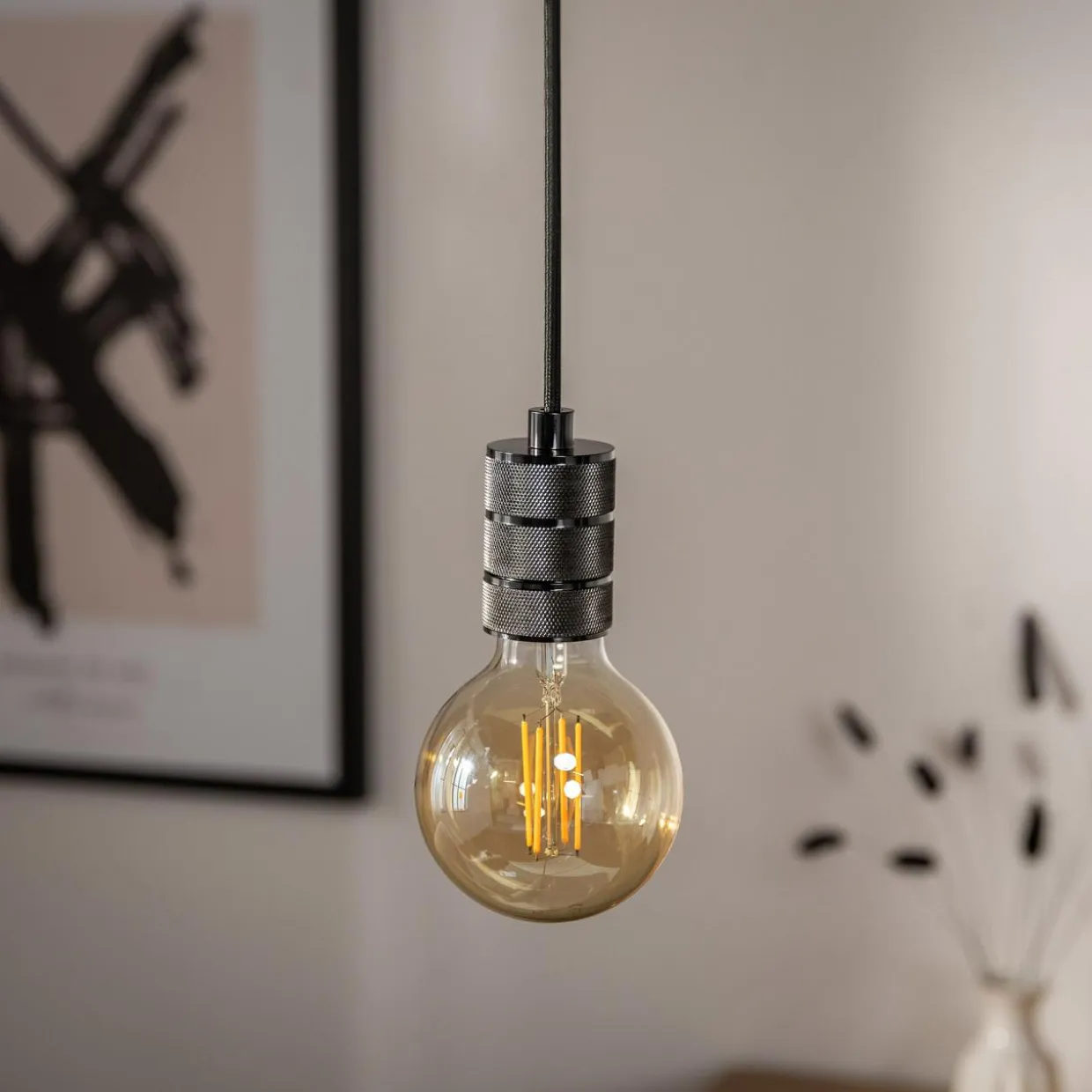 Lampa wisząca czarny połysk SZ61099 200 cm