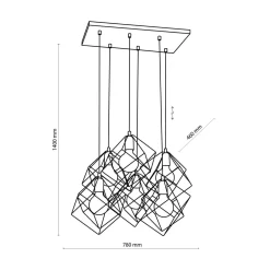 Lampa wisząca designerska czarno-złota ALAMBRE VI