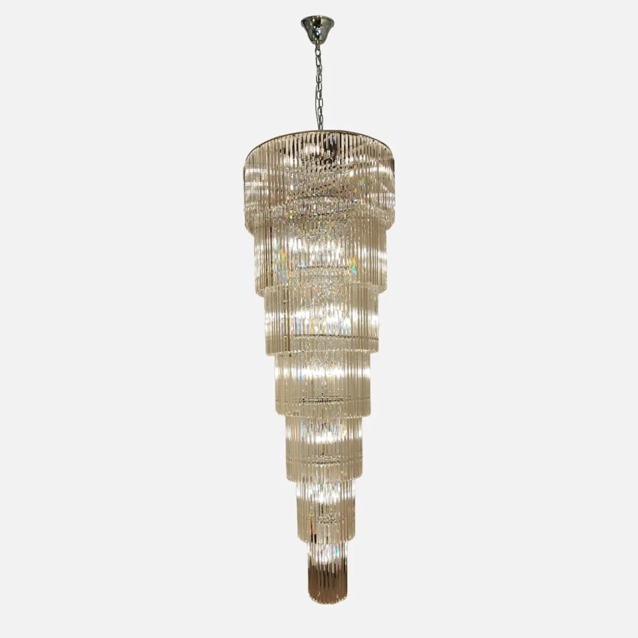 Lampa wisząca do salonu glamour chrom LUXE 330 cm
