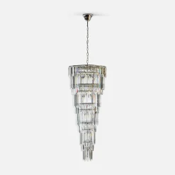 Lampa wisząca do salonu glamour chrom LUXE 160 cm
