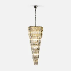 Lampa wisząca do salonu glamour chrom LUXE 160 cm
