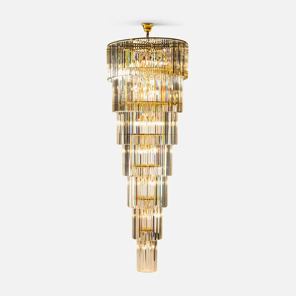 Lampa wisząca do salonu glamour złota LUXE 280 cm