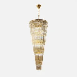 Lampa wisząca do salonu glamour złota LUXE 160 cm