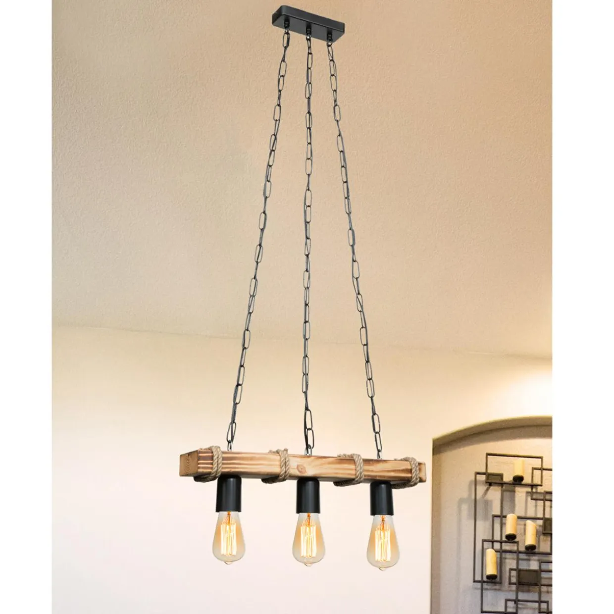 Lampa wisząca drewniana LAGUN III