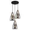 Lampa wisząca dymione klosze czarna SOLTA 3