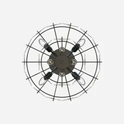 Lampa wisząca dymione szkło czarna NIRA φ43 cm