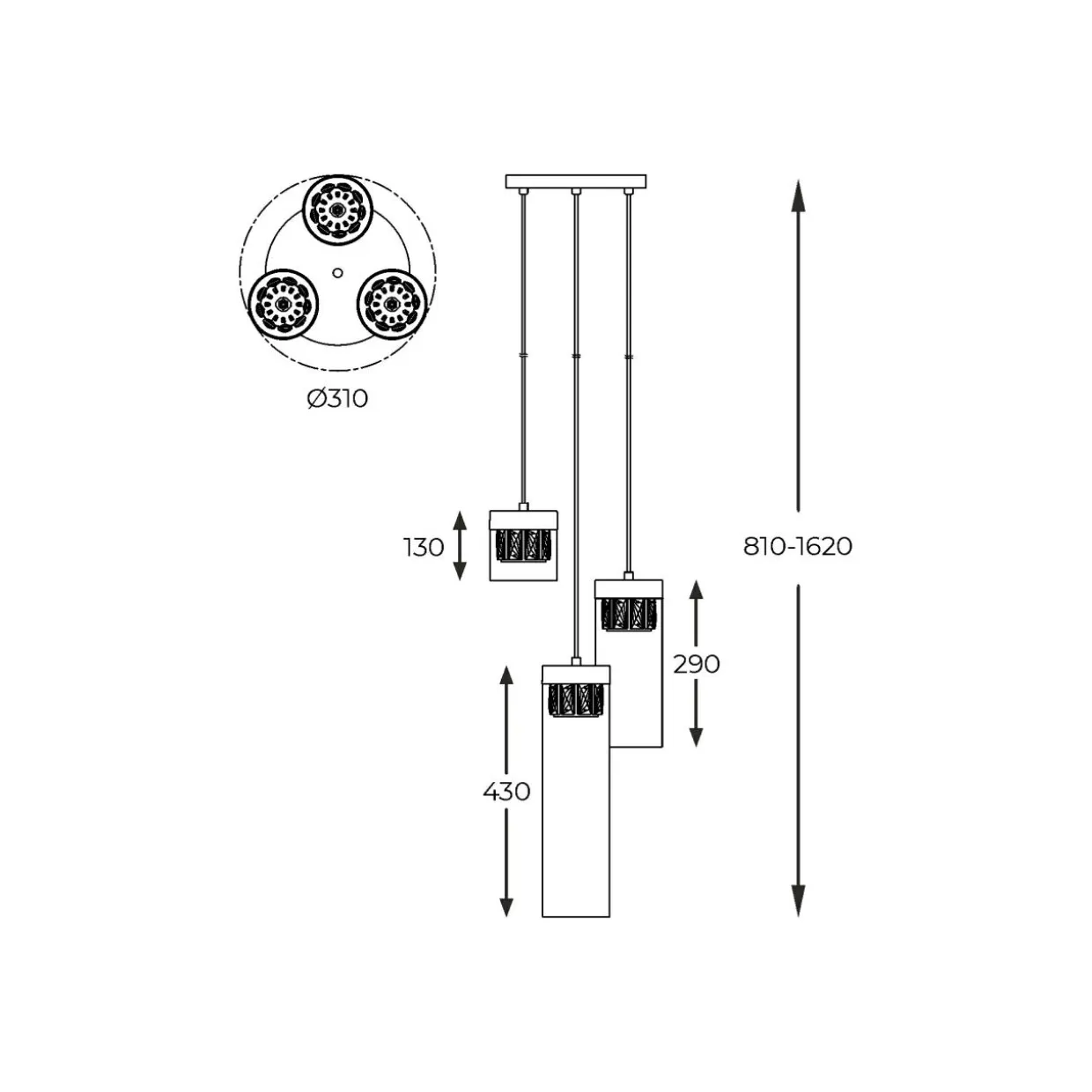 Lampa wisząca GEM P0389-03D-F7AC