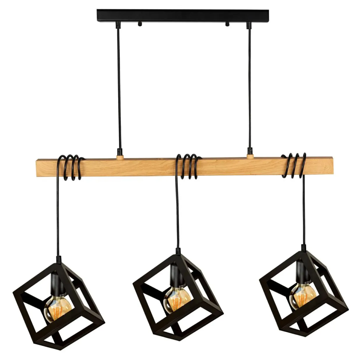 Lampa wisząca geometryczna 3-punktowa SWEDEN WOOD